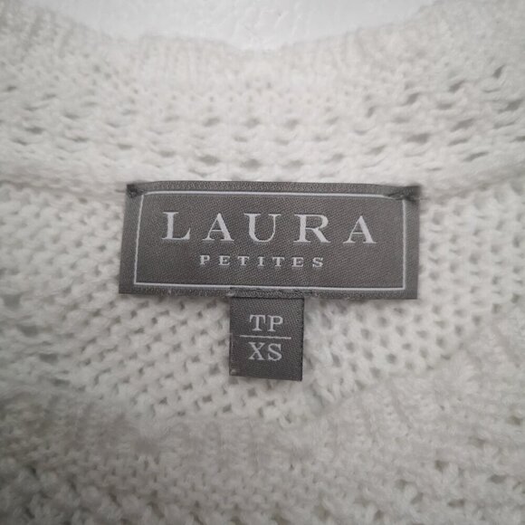 2 / $30.00 - Laura Petites Ladies Size XS White Lightweight Knit Sweater - Picture 3 of 9